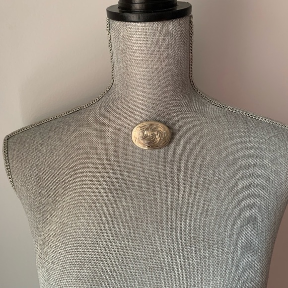 1950s Vintage Bond Boyd Sterling Oval Floral Hand Etched Brooch Pin - Picture 4 of 6